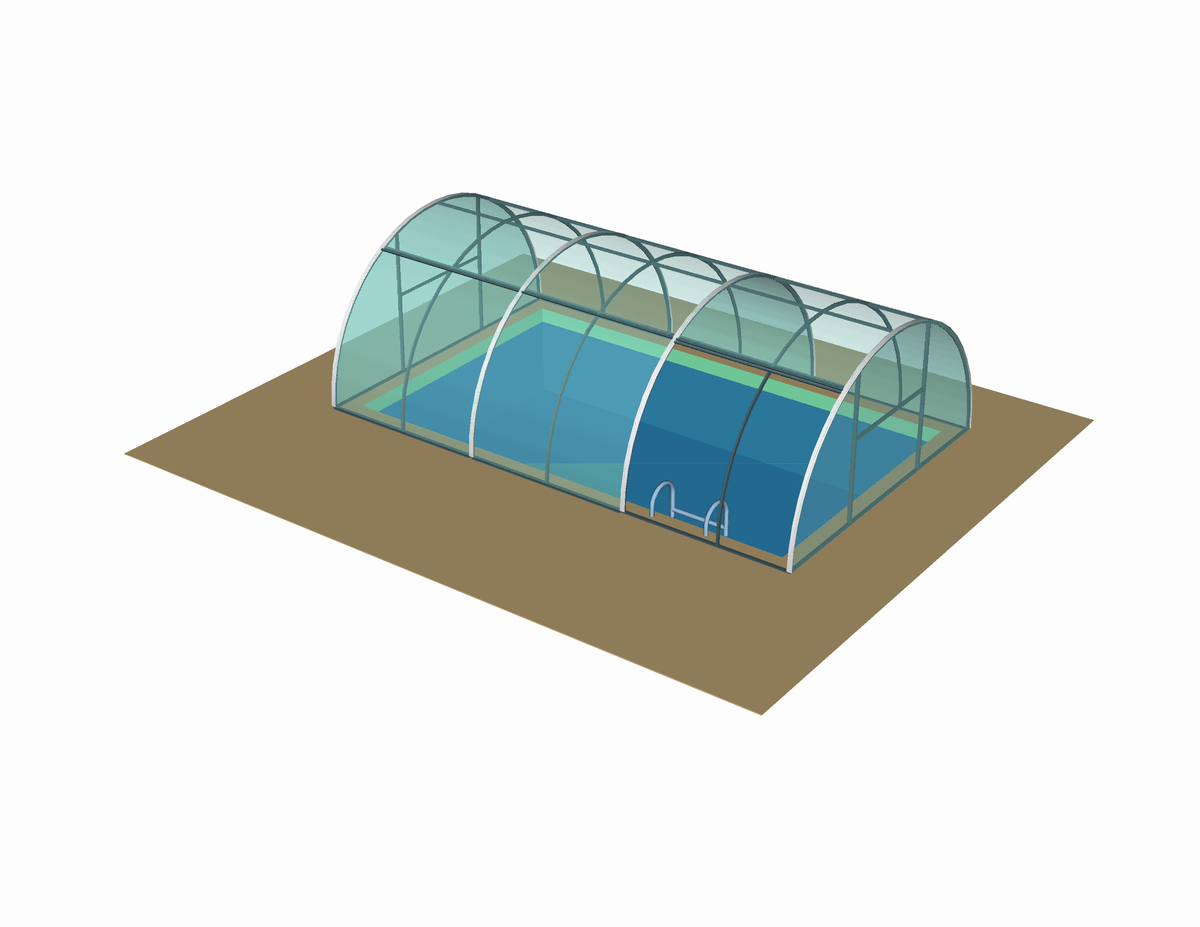 2. Раздвижные навесы над бассейнами
